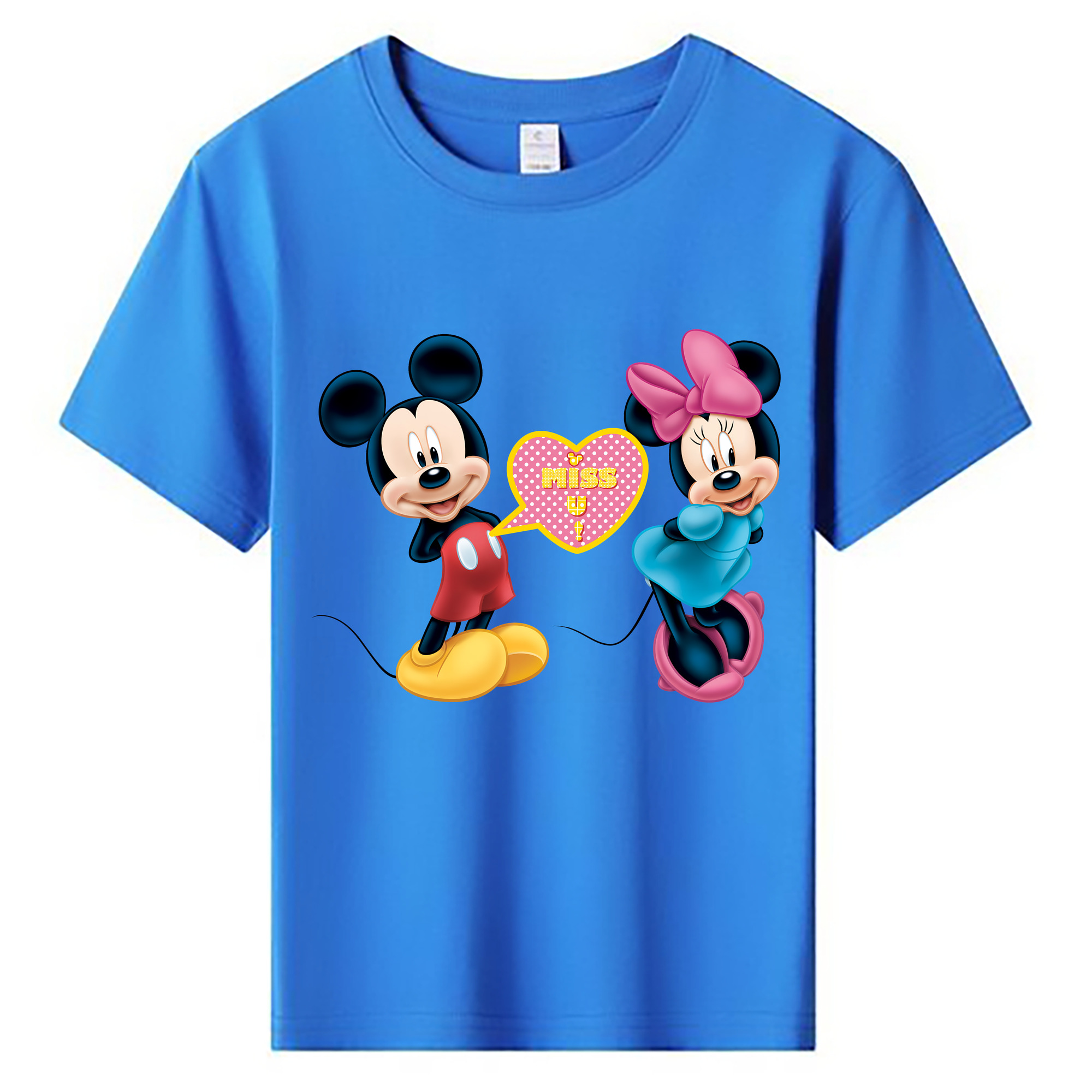 （画像用） ミッキーマウス Mickey Mouse 綿100％キッズTシャツ（フロントプリント）
